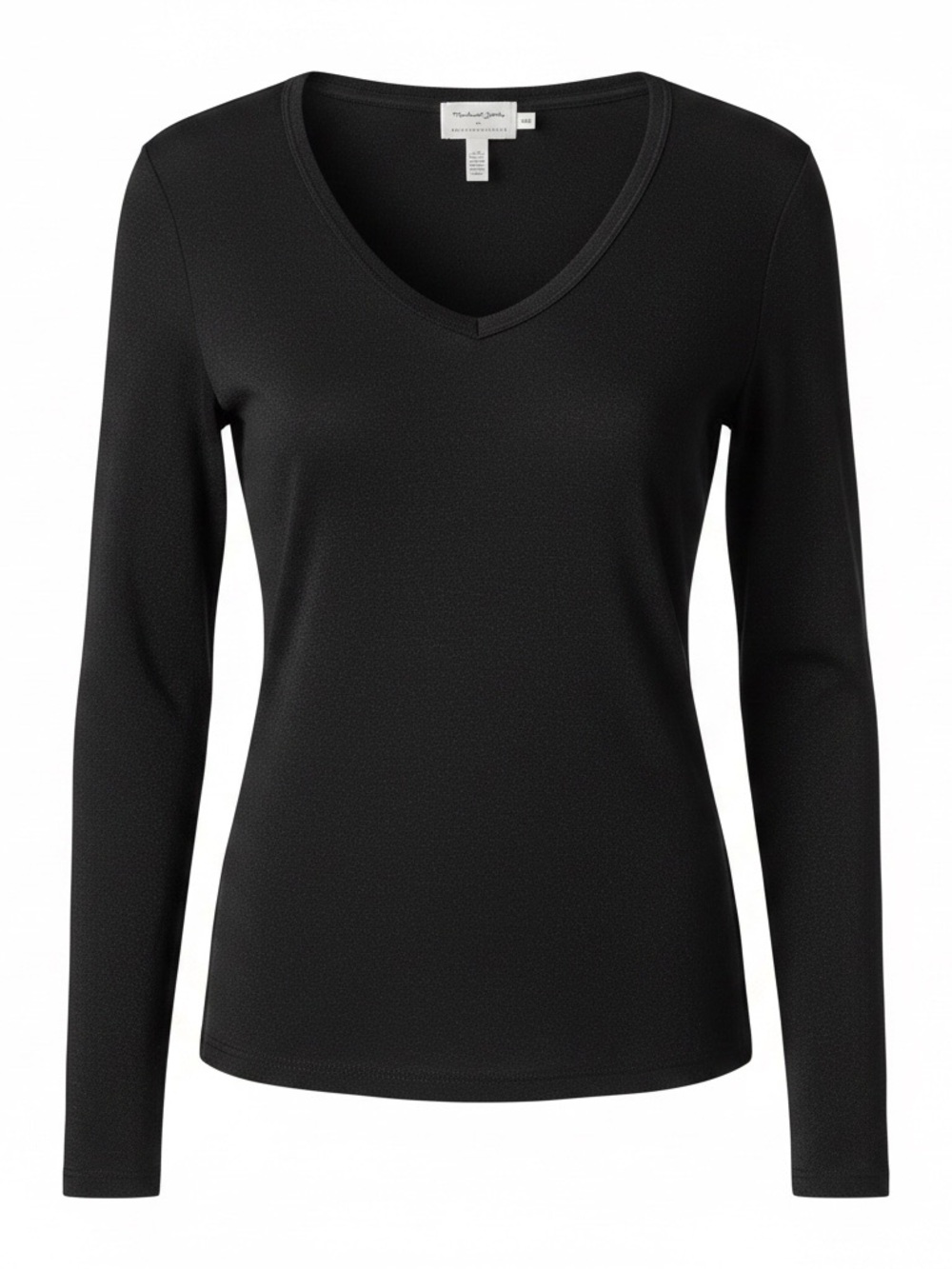 Michael Stars Black V-Neck Long Sleeve Tee